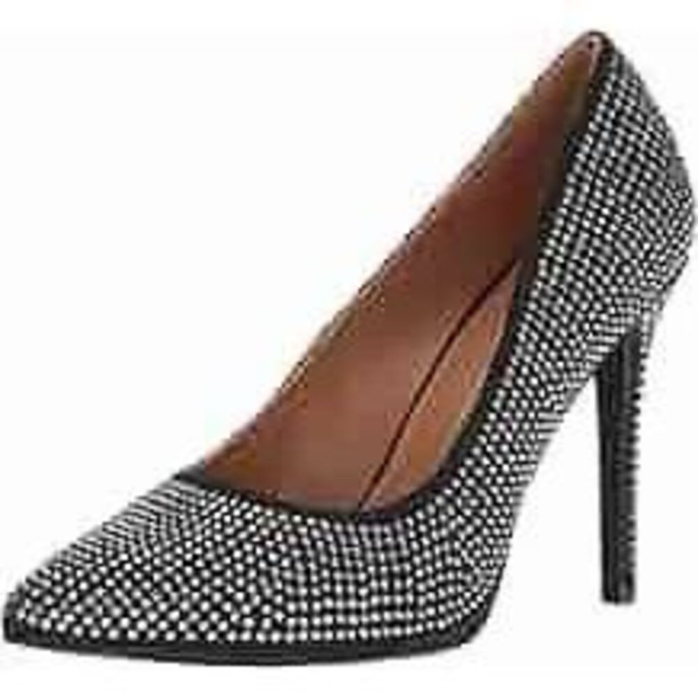 REPORT Women’s Black Jenner Rhinestone Pointed Toe Stiletto Pumps Size 9
